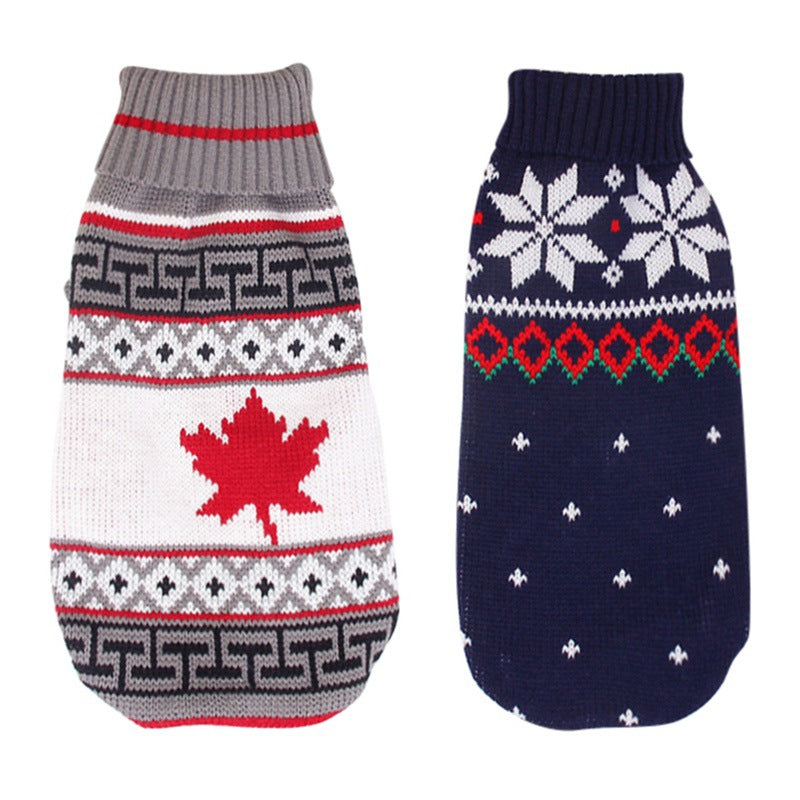 Pet Cat Dog reindeer maple leaves snowflakes holiday ugly christmas sweater