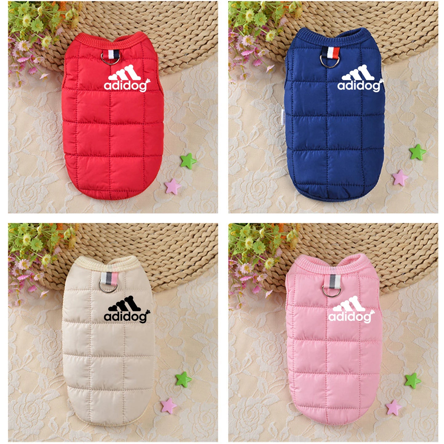 Pet clothing winter cotton-padded jacket vest multi-color waterproof