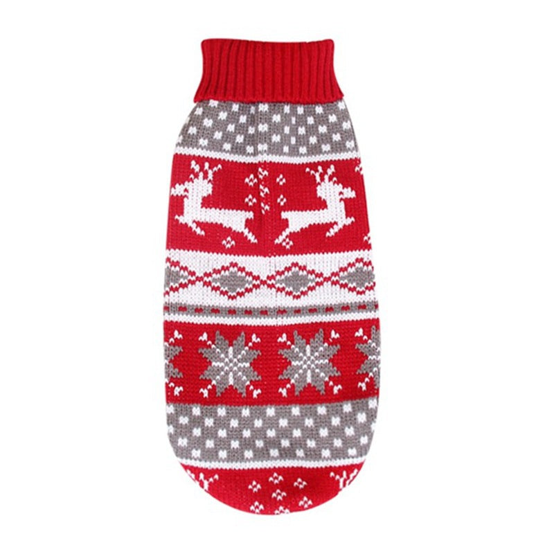 Pet Cat Dog reindeer maple leaves snowflakes holiday ugly christmas sweater