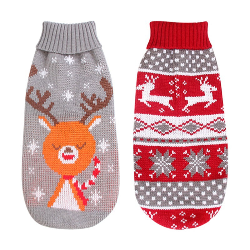 Pet Cat Dog reindeer maple leaves snowflakes holiday ugly christmas sweater