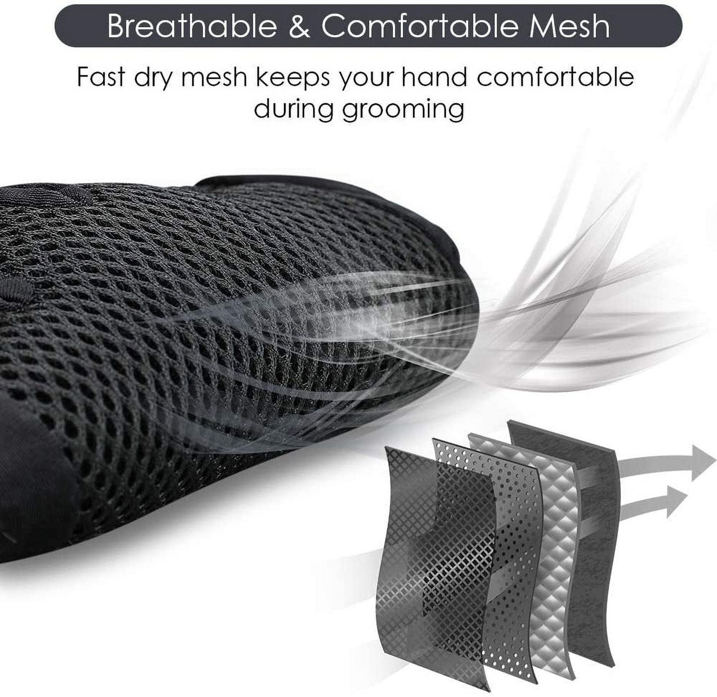 Upgrade Pet Grooming Gloves for Dogs, Cats, Rabbits & Horses with Long and Short Hair, Pets Hair Remover Mittens - 1 Pair