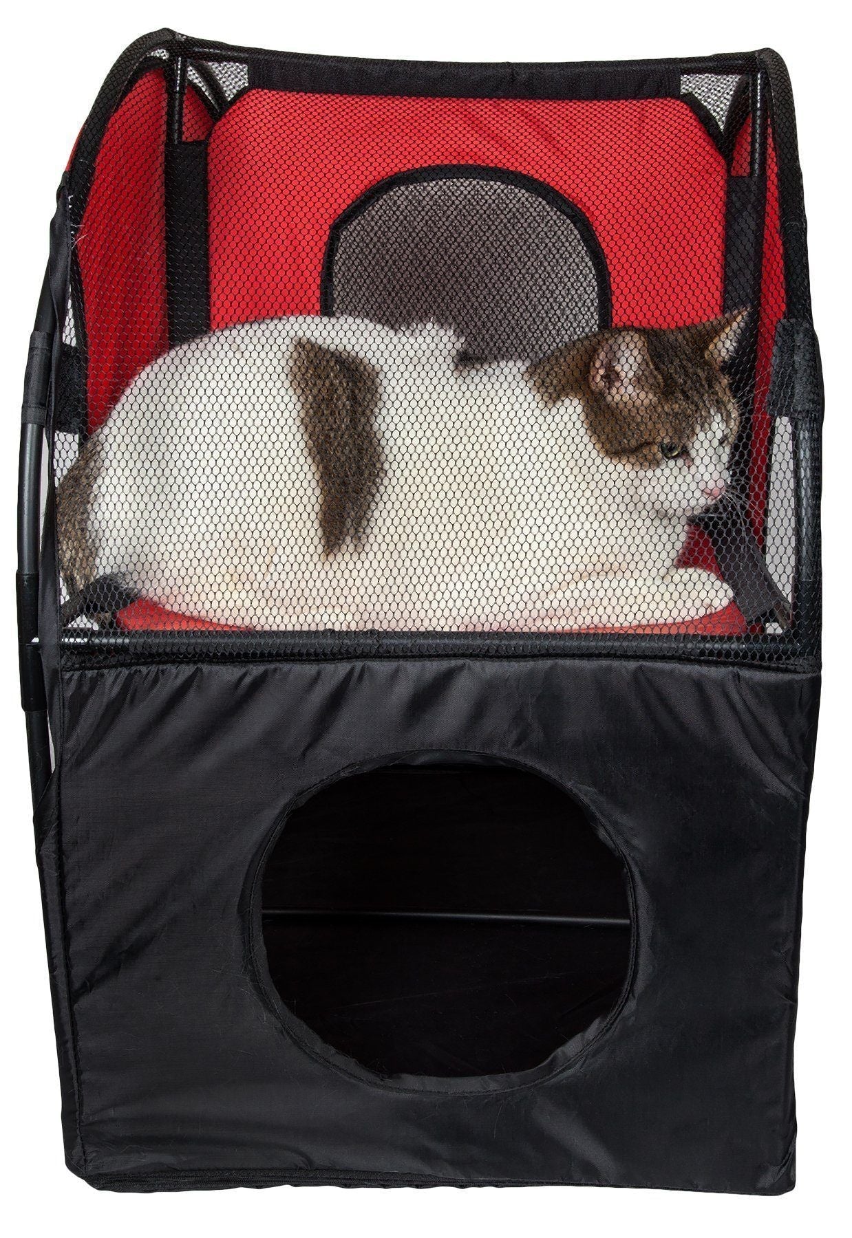 Pet Life'Kitty-Play' Collapsible Travel Interactive Kitty Cat Tree Maze House Lounger Tunnel Lounge