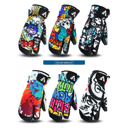 Men Women Kids Winter Warm Snowboarding Ski Gloves Snow Mittens Waterproof Cycling  S M L XL