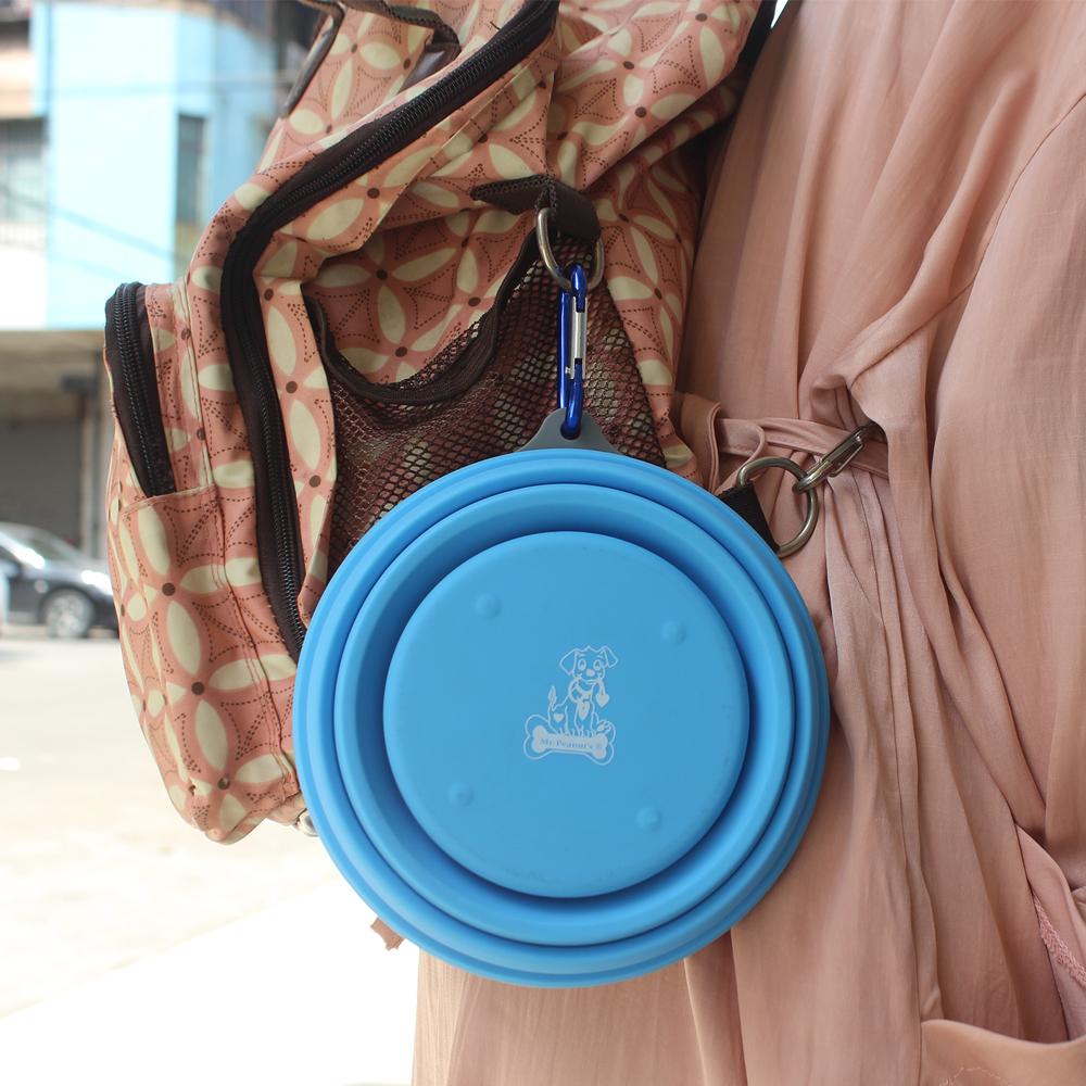 30oz Collapsible Silicone Camping Bowl with Lid & Foldable Fork