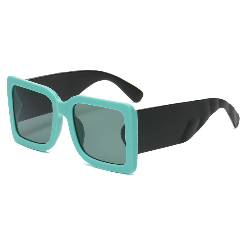 New Men Women Trend Big Frame Square Contrast Color Sunglasses