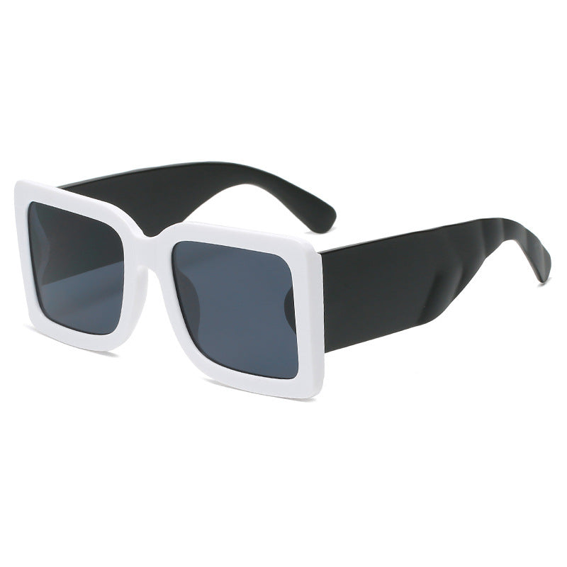 New Men Women Trend Big Frame Square Contrast Color Sunglasses