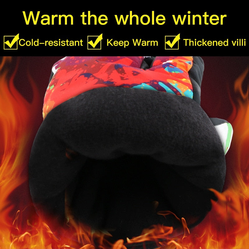 Men Women Kids Winter Warm Snowboarding Ski Gloves Snow Mittens Waterproof Cycling  S M L XL