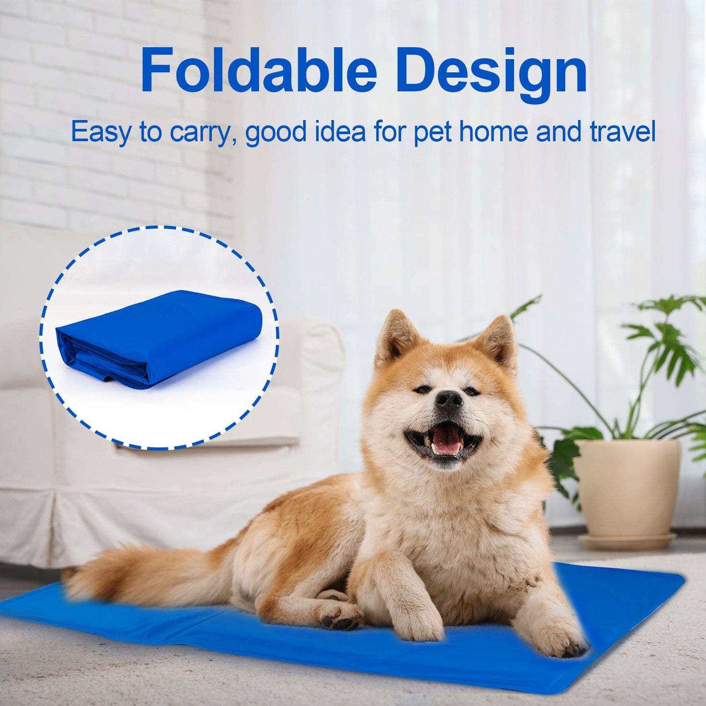 Pet Cooling Mat For Dogs And Cats, Pressure Activated Dog Cooling Pad, No Water Non-Toxic Gel