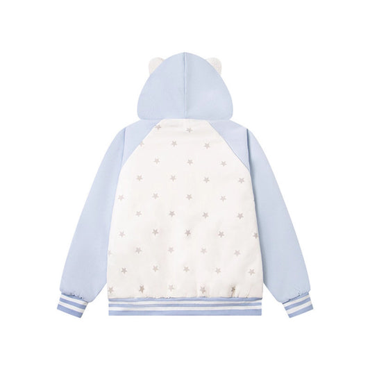 Velcro Cat Hoodie Quilted Trendy Baseball Jacket
