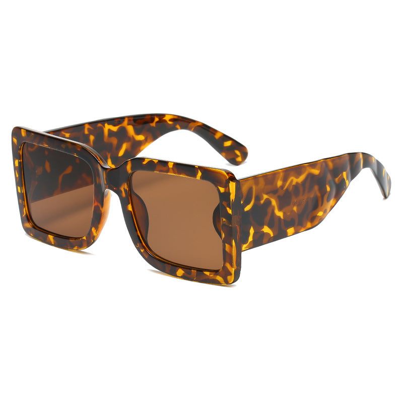 New Men Women Trend Big Frame Square Contrast Color Sunglasses