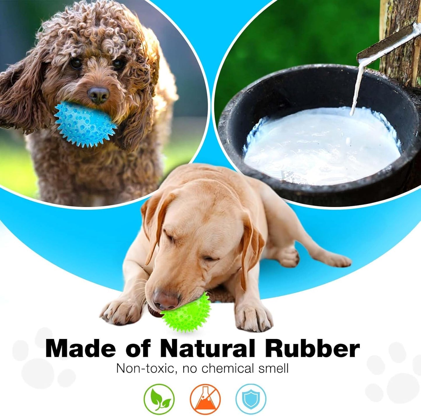 2.6” Squeaky Interactive Dog Balls for Puppy Teething Chew Toys for Small Dogs for Clean Teeth and Training