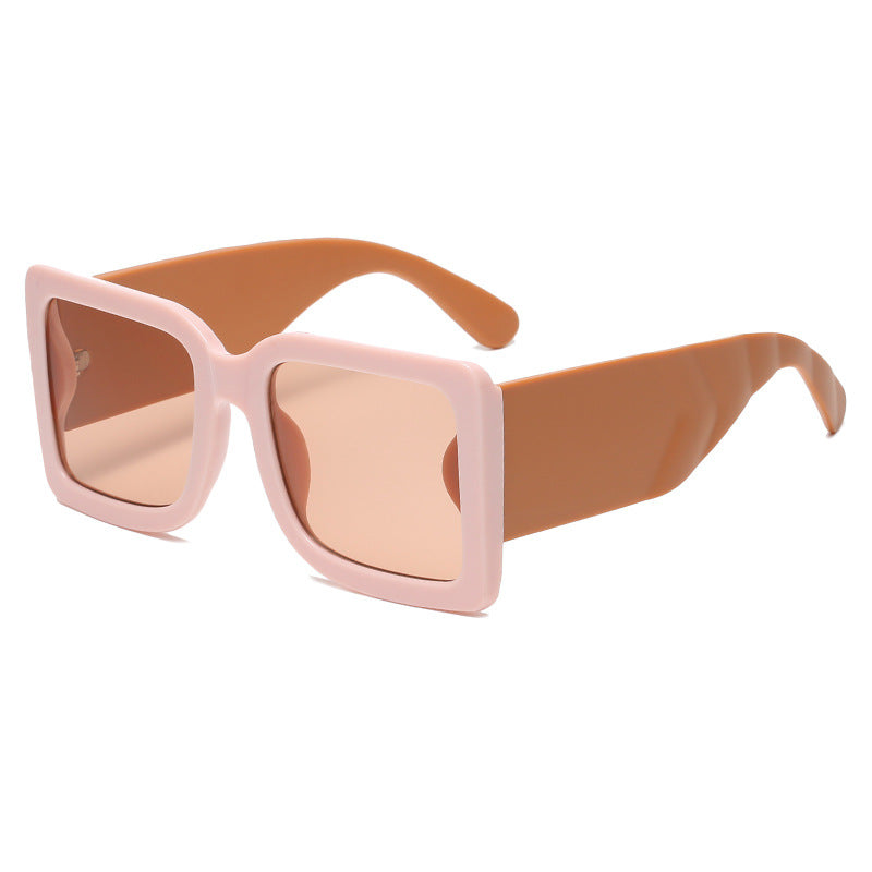 New Men Women Trend Big Frame Square Contrast Color Sunglasses