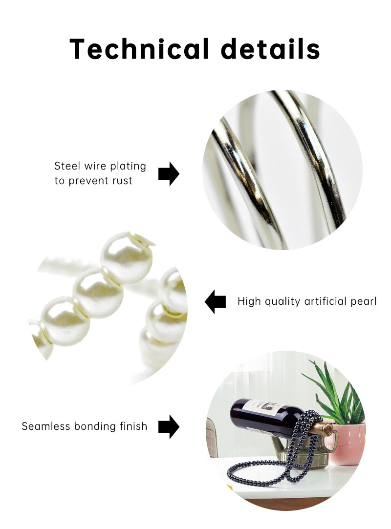 Pearl Necklace Stainless Steel Wine Champagne Rack