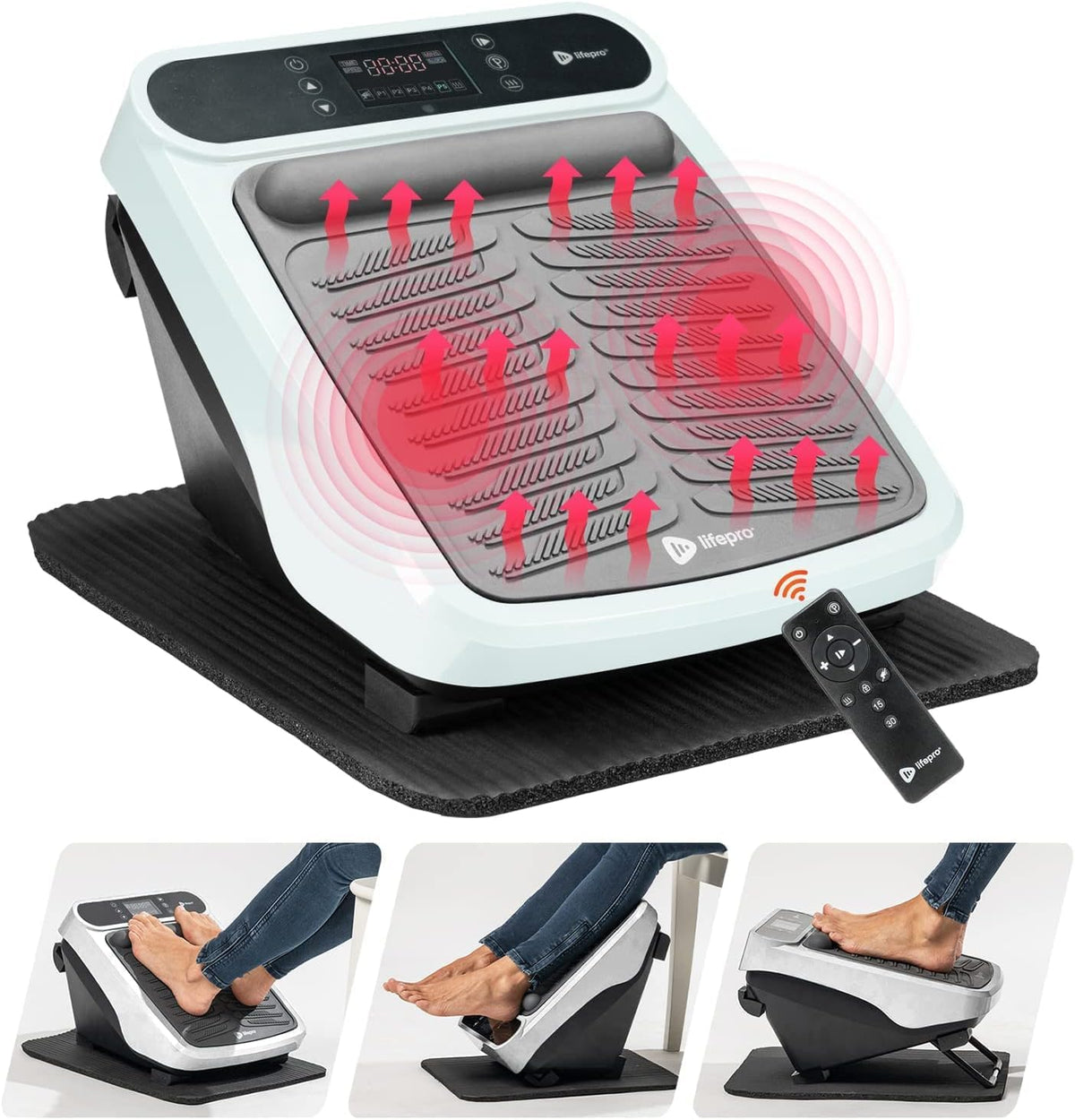 LifePro VibraCare Foot & Calf Therapy Massager - Heat & Vibration Relief