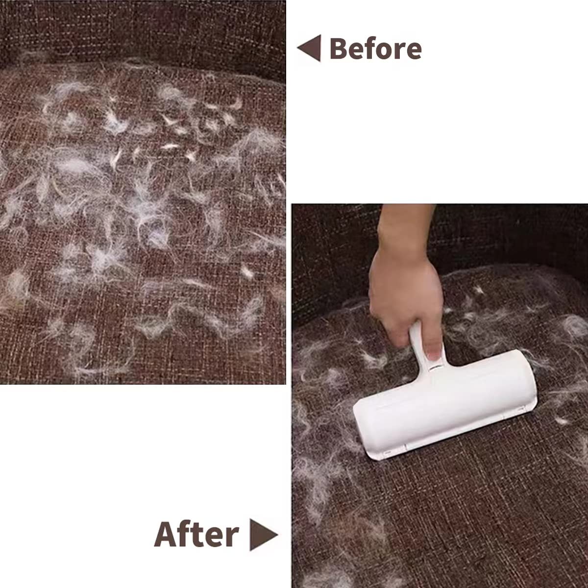 Pet Hair Roller Remover Lint Brush 2-Way Dog Cat Comb Tool Fur Brush for Sofa Furniture