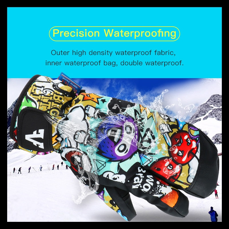 Men Women Kids Winter Warm Snowboarding Ski Gloves Snow Mittens Waterproof Cycling  S M L XL