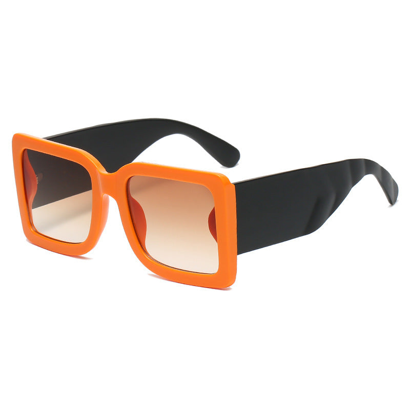 New Men Women Trend Big Frame Square Contrast Color Sunglasses