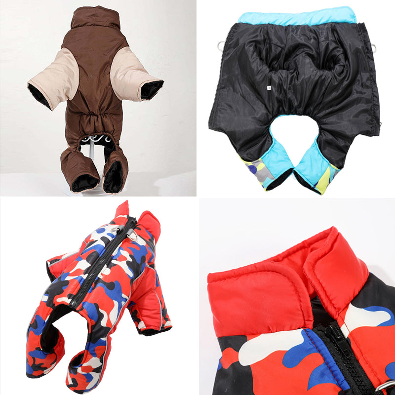 Winter Warm Windproof Dog Jacket, Reflective Pet Coat with D-Ring for Small Medium Dogs, Cats, Bulldog, Pug