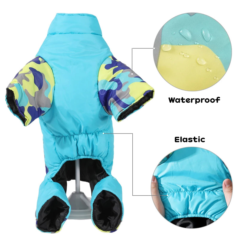 Winter Warm Windproof Dog Jacket, Reflective Pet Coat with D-Ring for Small Medium Dogs, Cats, Bulldog, Pug