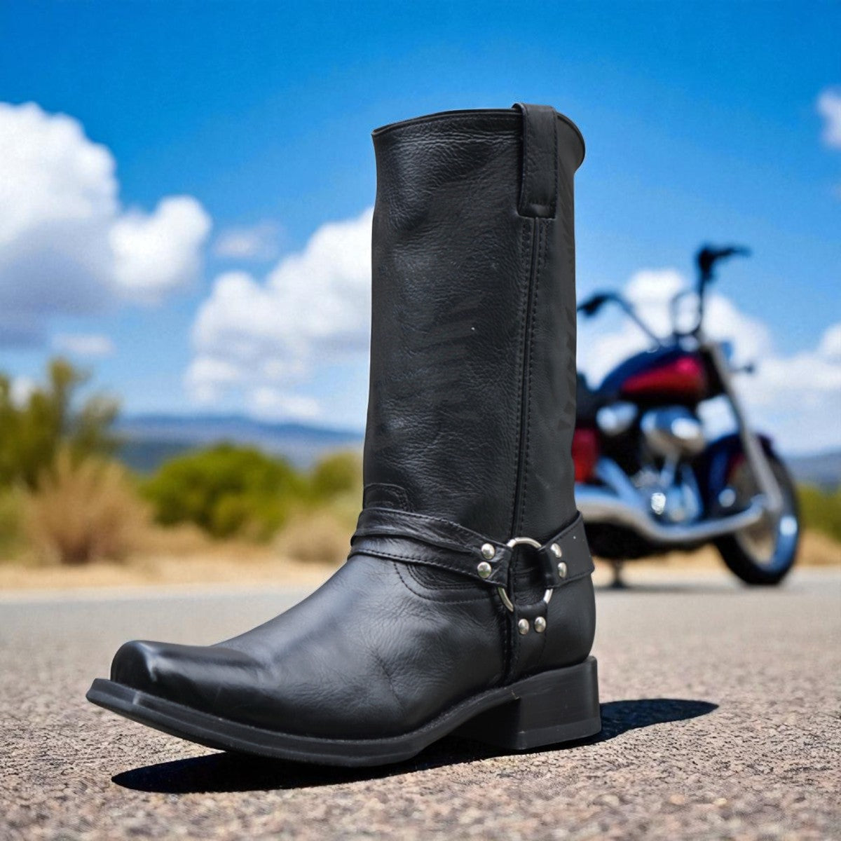 Eagle Rider Men's Leather Biker Boots