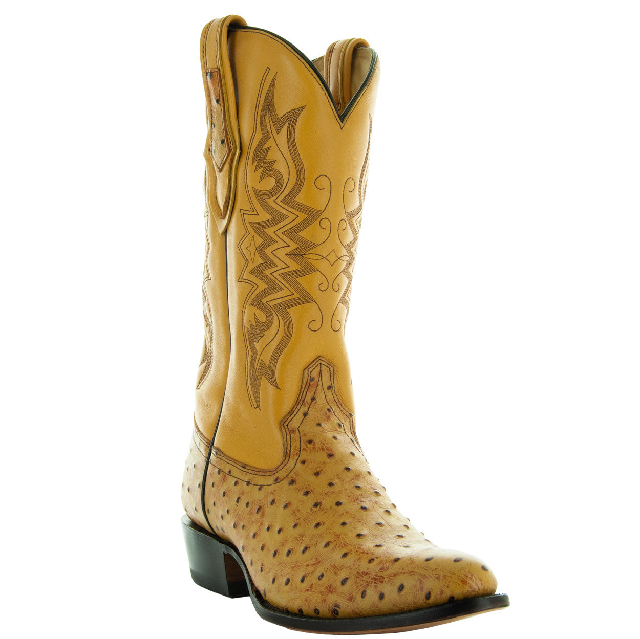 Men's Mantequilla Ostrich Print Cowboy Boots
