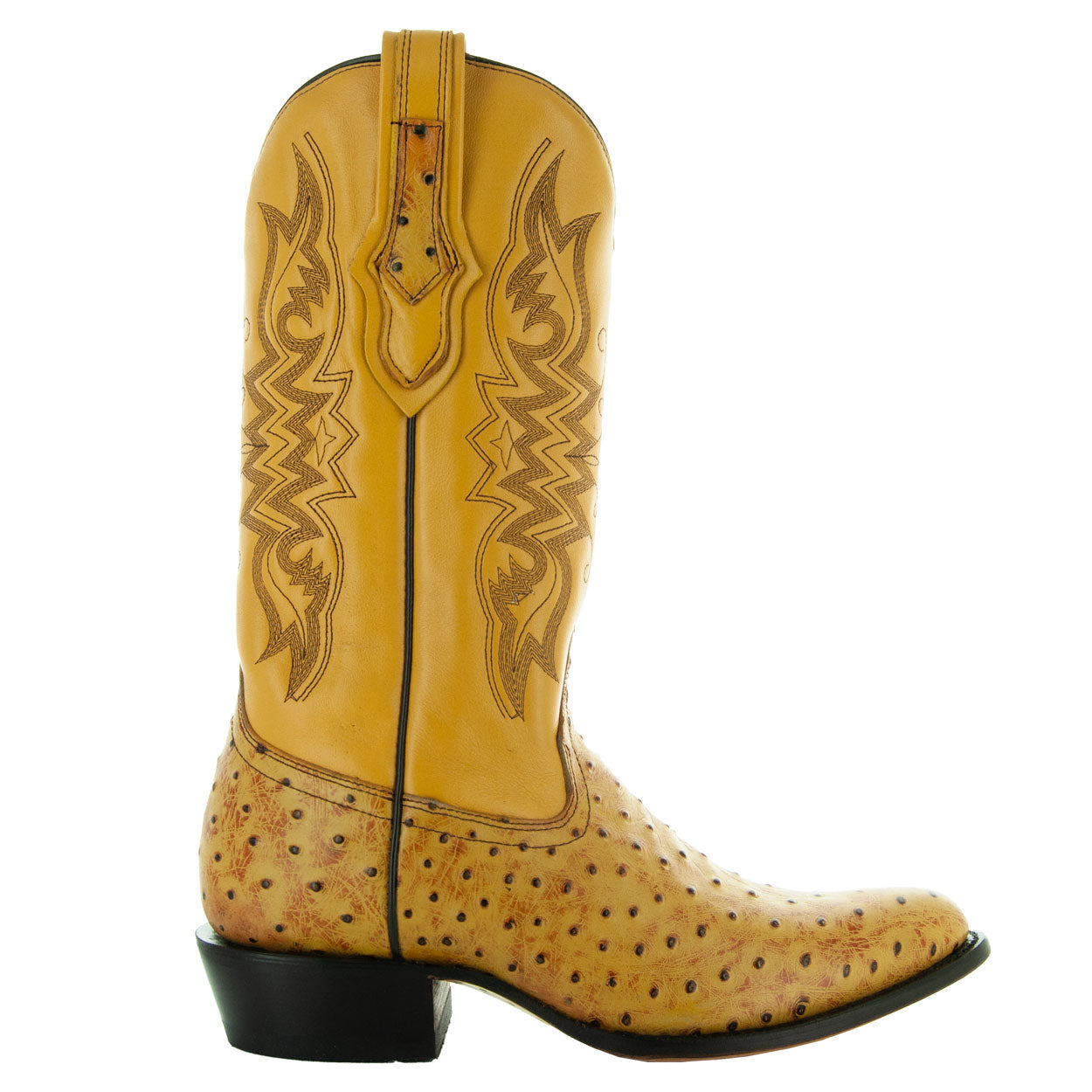 Men's Mantequilla Ostrich Print Cowboy Boots