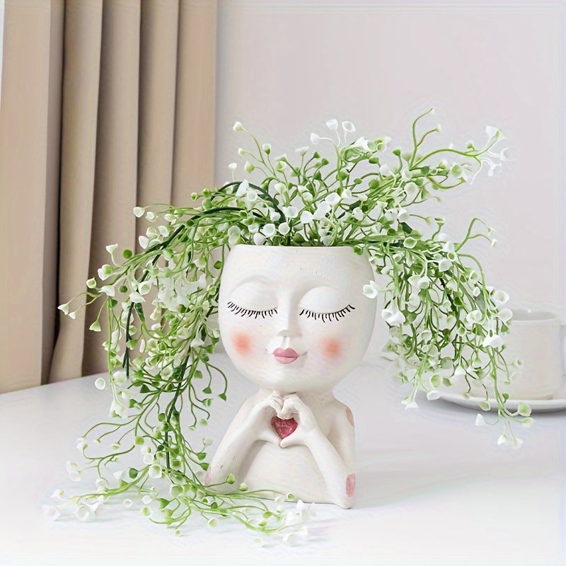Character flower pot indoor and outdoor decorative resin statue decoration small succulent plant flower pot