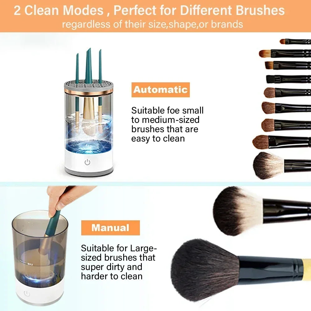 USB Electric Makeup Brush Cleaner - ON SALE - 3 In 1 Portable Drying Rack & Quick Dry Tool