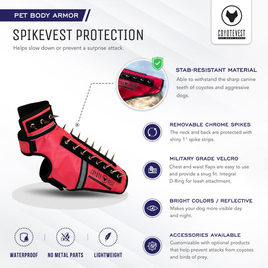 SpikeVest helps protect your beloved dogs and puppies from being attacked, keeping your furry babies safe