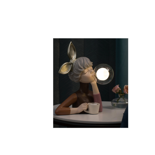 Blowing Bubble Gum Girl Lamp