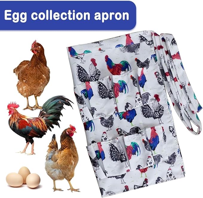 12 Pockets Egg Apron Veggie Fruits Collecting Gathering Holding for Chicken Duck Goose Eggs