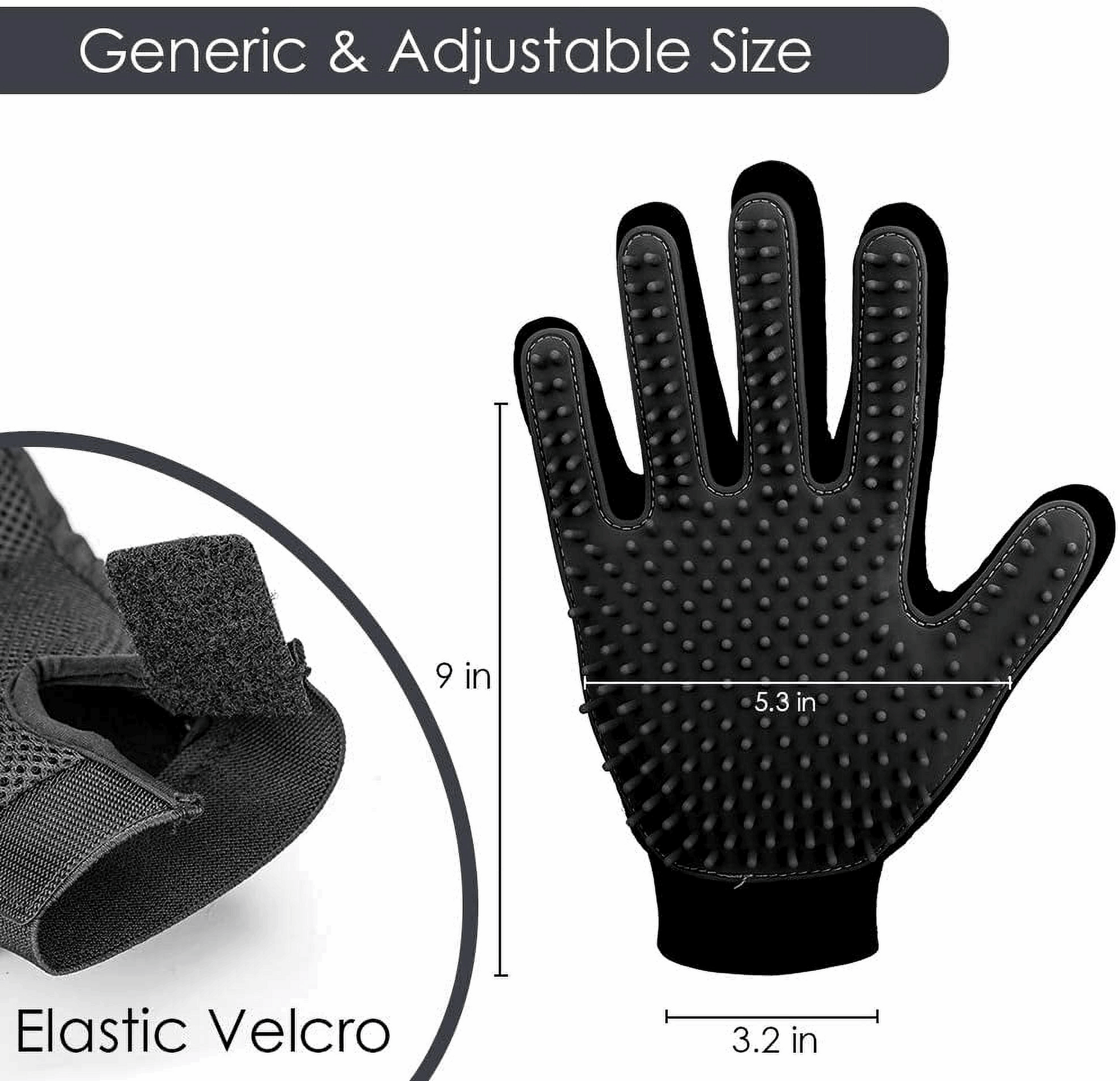 Upgrade Pet Grooming Gloves for Dogs, Cats, Rabbits & Horses with Long and Short Hair, Pets Hair Remover Mittens - 1 Pair
