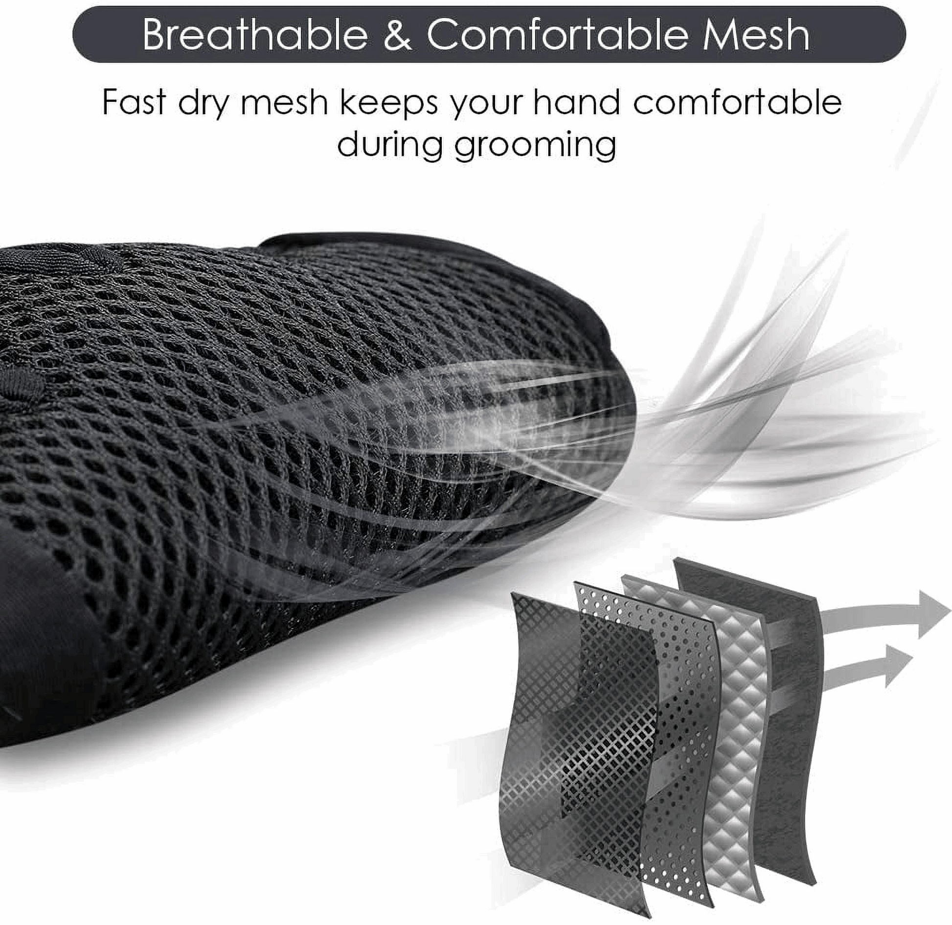 Upgrade Pet Grooming Gloves for Dogs, Cats, Rabbits & Horses with Long and Short Hair, Pets Hair Remover Mittens - 1 Pair