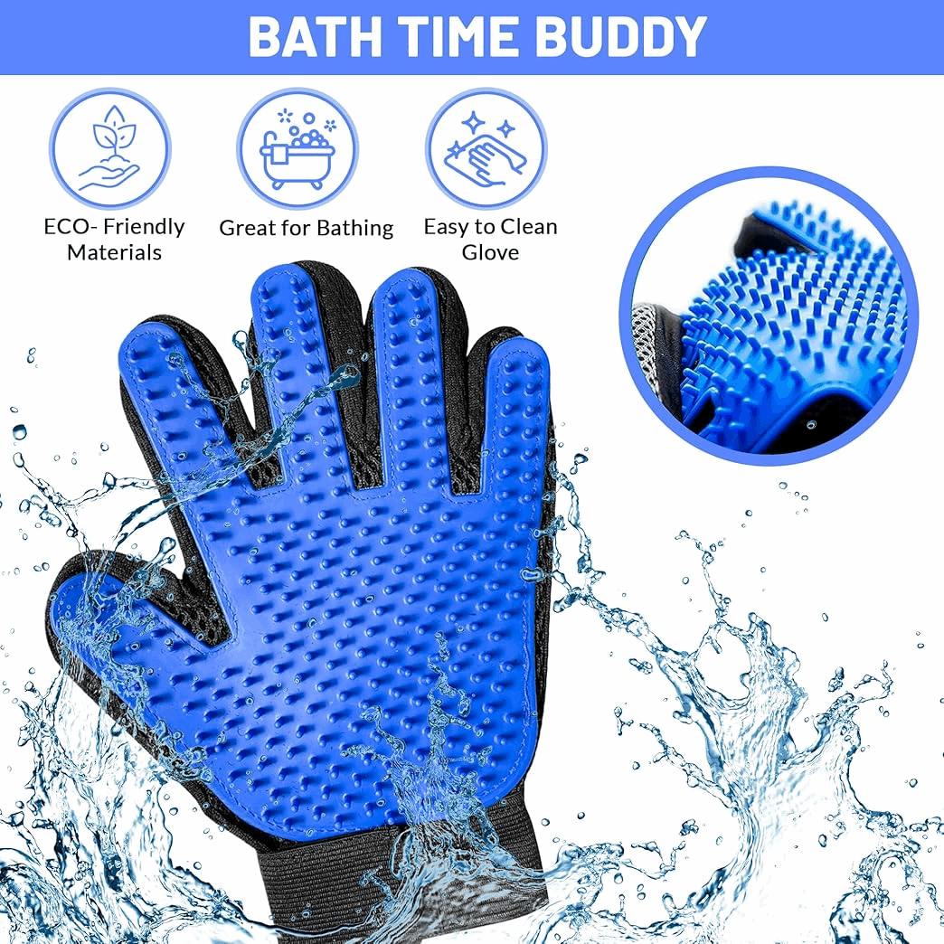 Upgrade Pet Grooming Gloves for Dogs, Cats, Rabbits & Horses with Long and Short Hair, Pets Hair Remover Mittens - 1 Pair