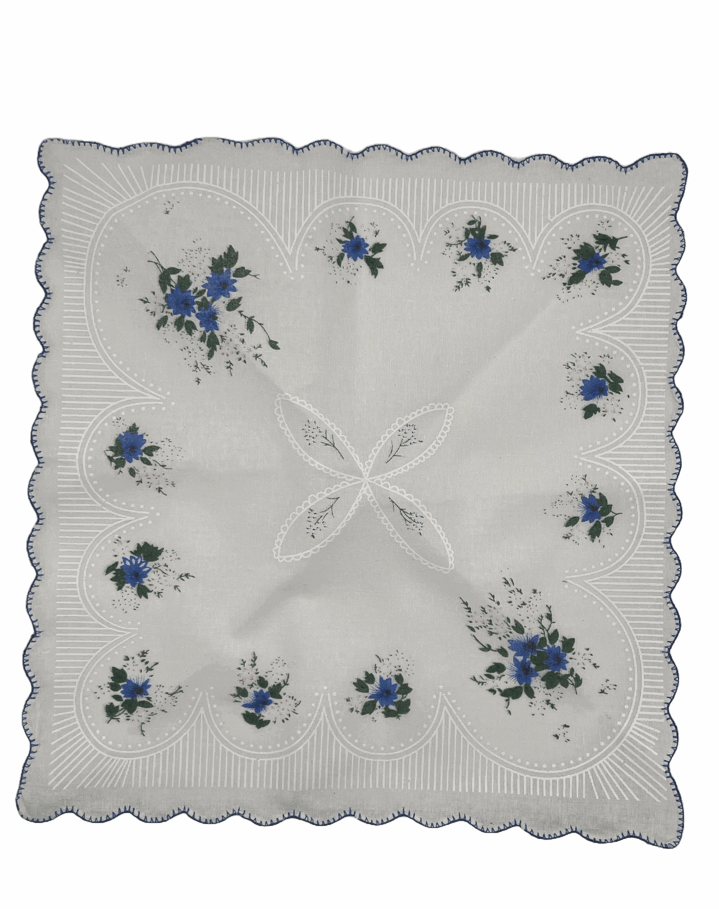 12 Piece Handkerchiefs for Women Vintage Floral Soft Cotton Blend Colorful Embroidered Tea Party Favors