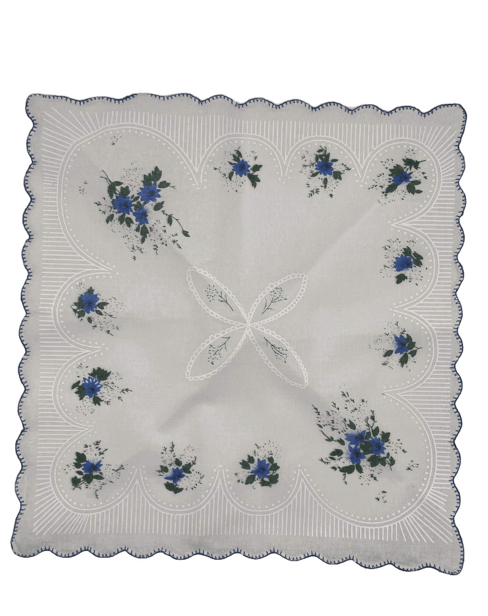 12 Piece Handkerchiefs for Women Vintage Floral Soft Cotton Blend Colorful Embroidered Tea Party Favors