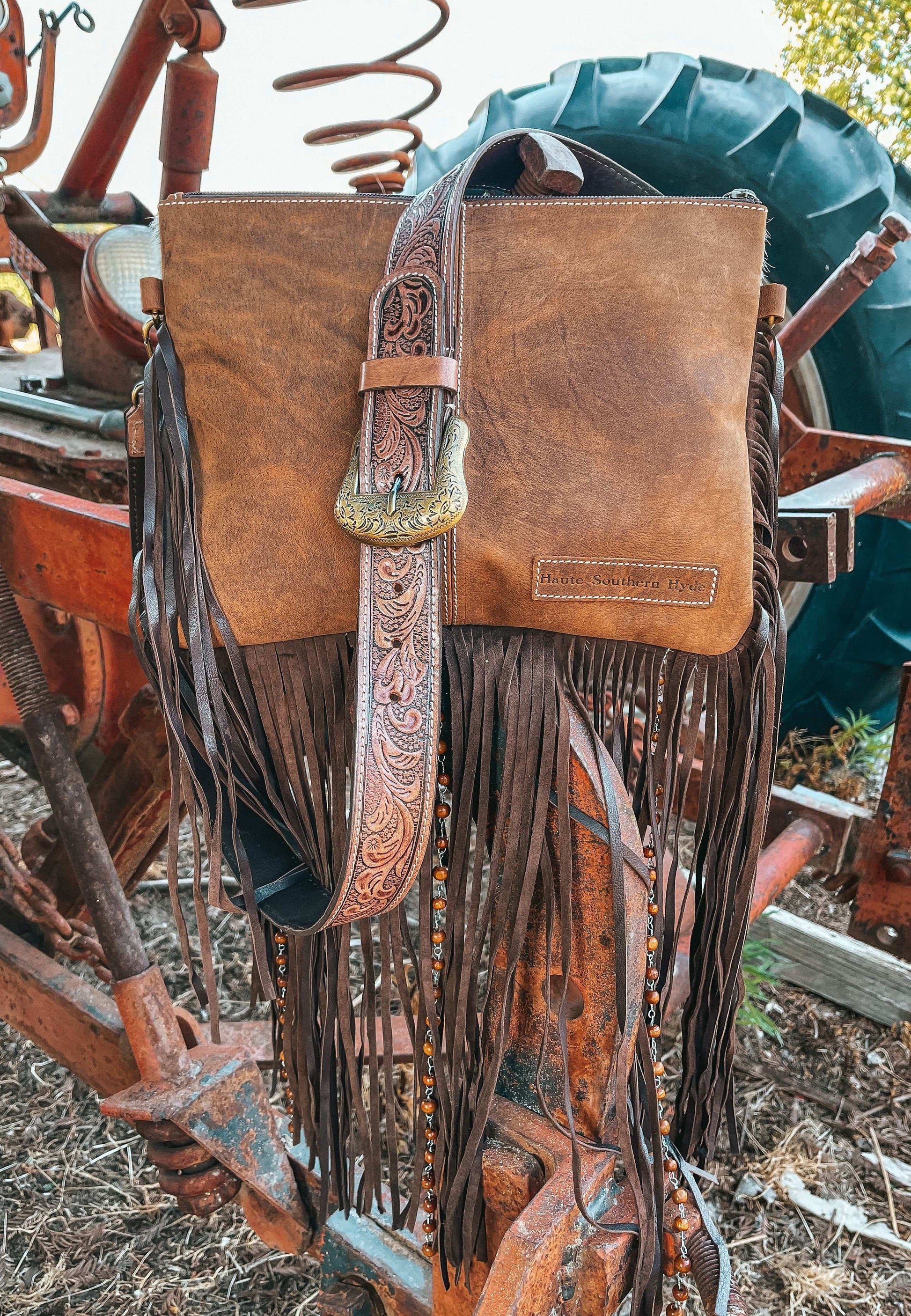 The Lancaster (Gold Splattered Cowhide) by Beth Marie Exclusive