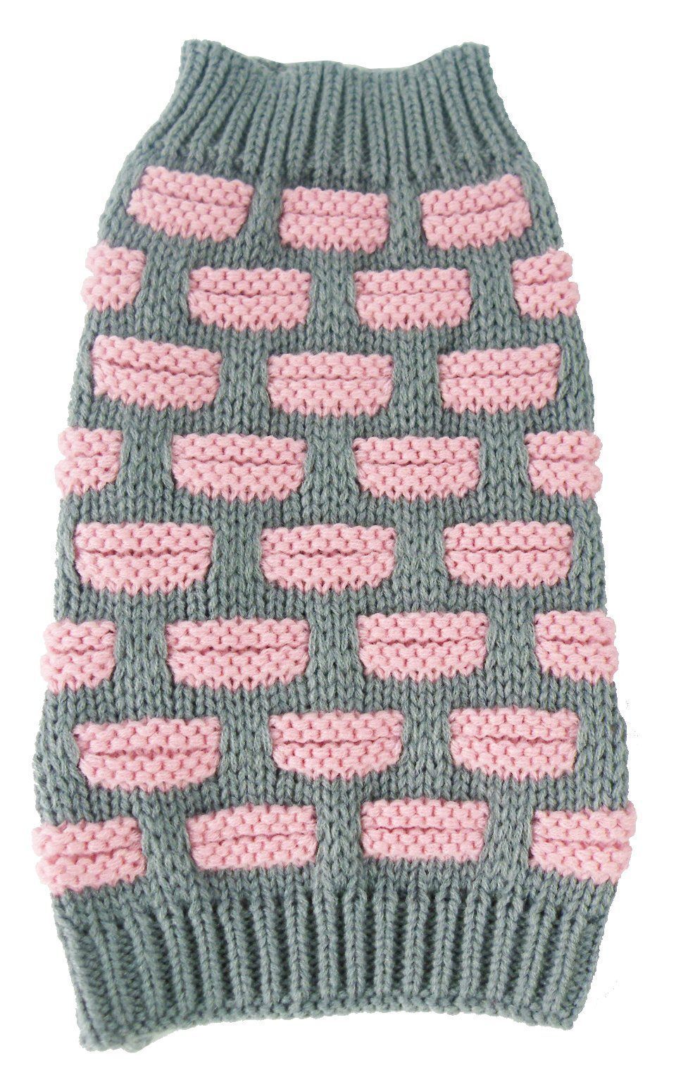 Pet Life ® Fashion Weaved Heavy Knit Designer Ribbed Turtle Neck Dog Sweater