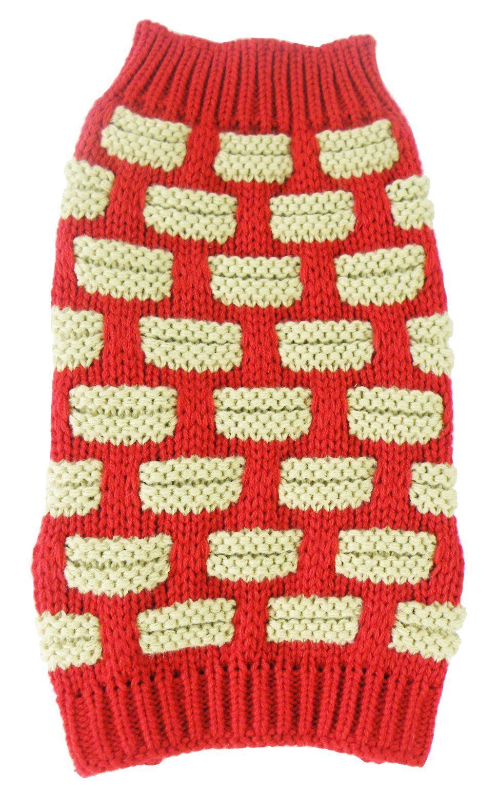 Pet Life ® Fashion Weaved Heavy Knit Designer Ribbed Turtle Neck Dog Sweater