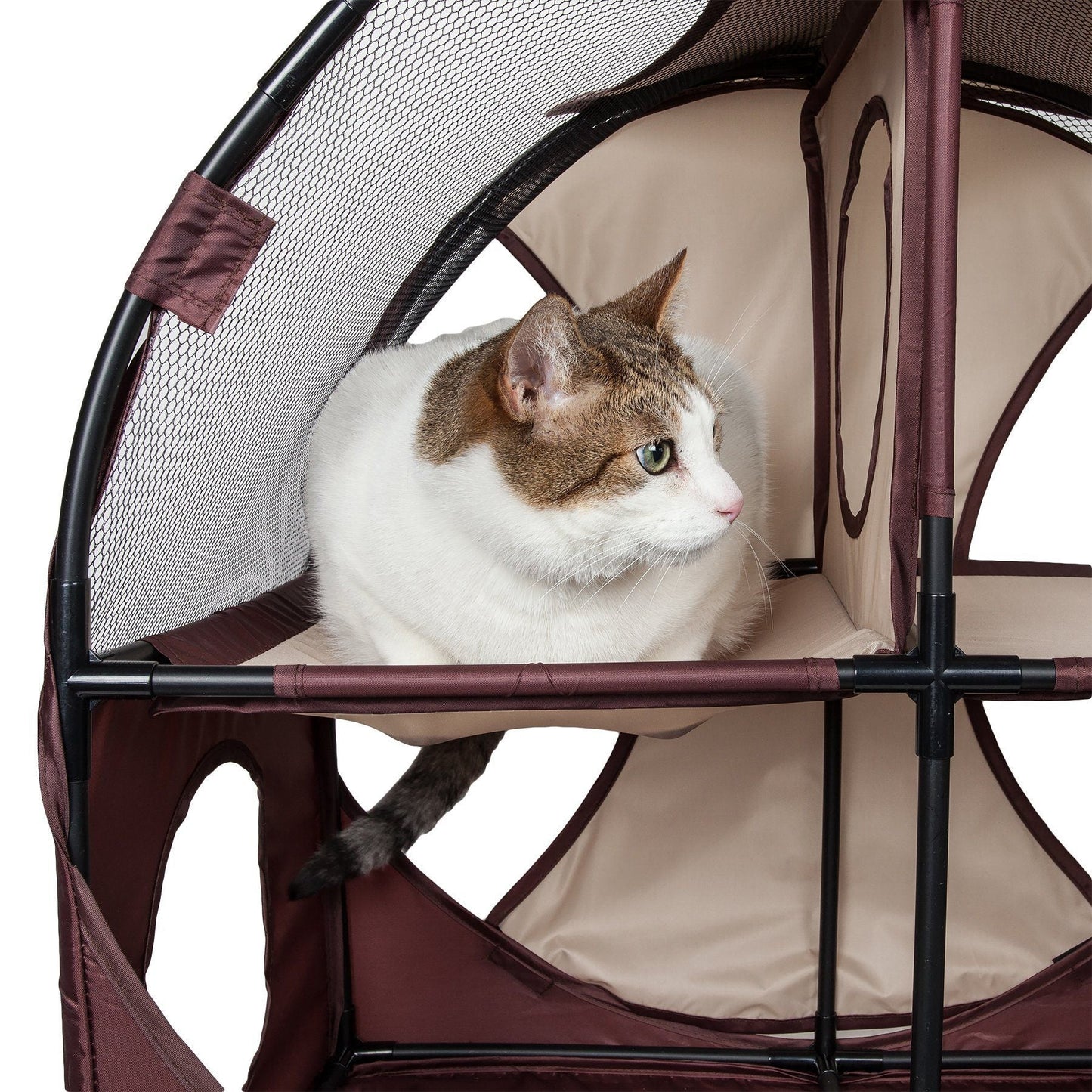 Pet Life'Kitty-Play' Collapsible Travel Interactive Kitty Cat Tree Maze House Lounger Tunnel Lounge