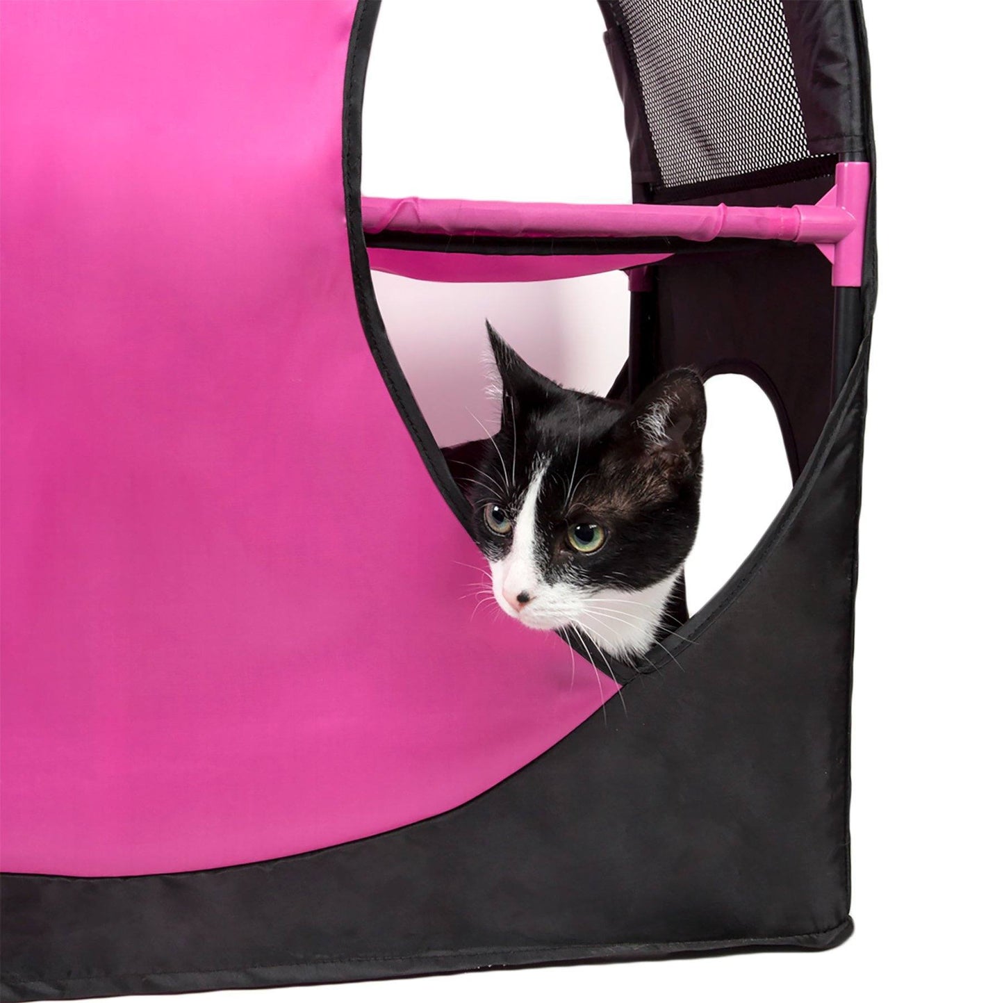 Pet Life'Kitty-Play' Collapsible Travel Interactive Kitty Cat Tree Maze House Lounger Tunnel Lounge