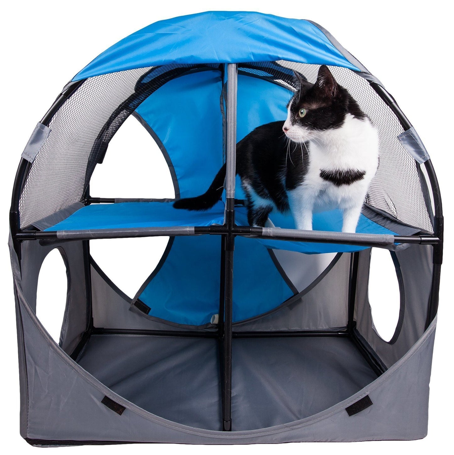 Pet Life'Kitty-Play' Collapsible Travel Interactive Kitty Cat Tree Maze House Lounger Tunnel Lounge