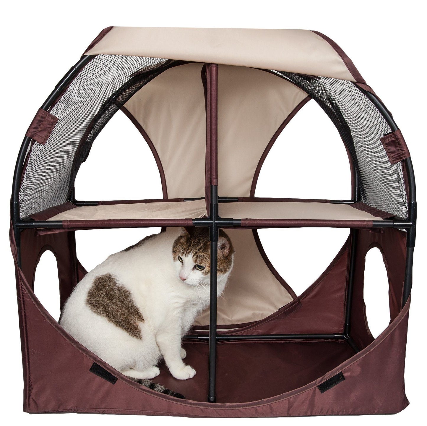 Pet Life'Kitty-Play' Collapsible Travel Interactive Kitty Cat Tree Maze House Lounger Tunnel Lounge