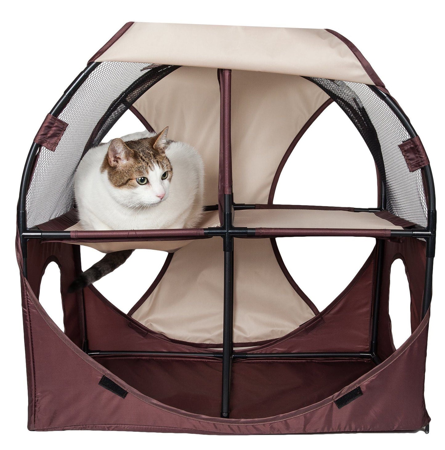 Pet Life'Kitty-Play' Collapsible Travel Interactive Kitty Cat Tree Maze House Lounger Tunnel Lounge