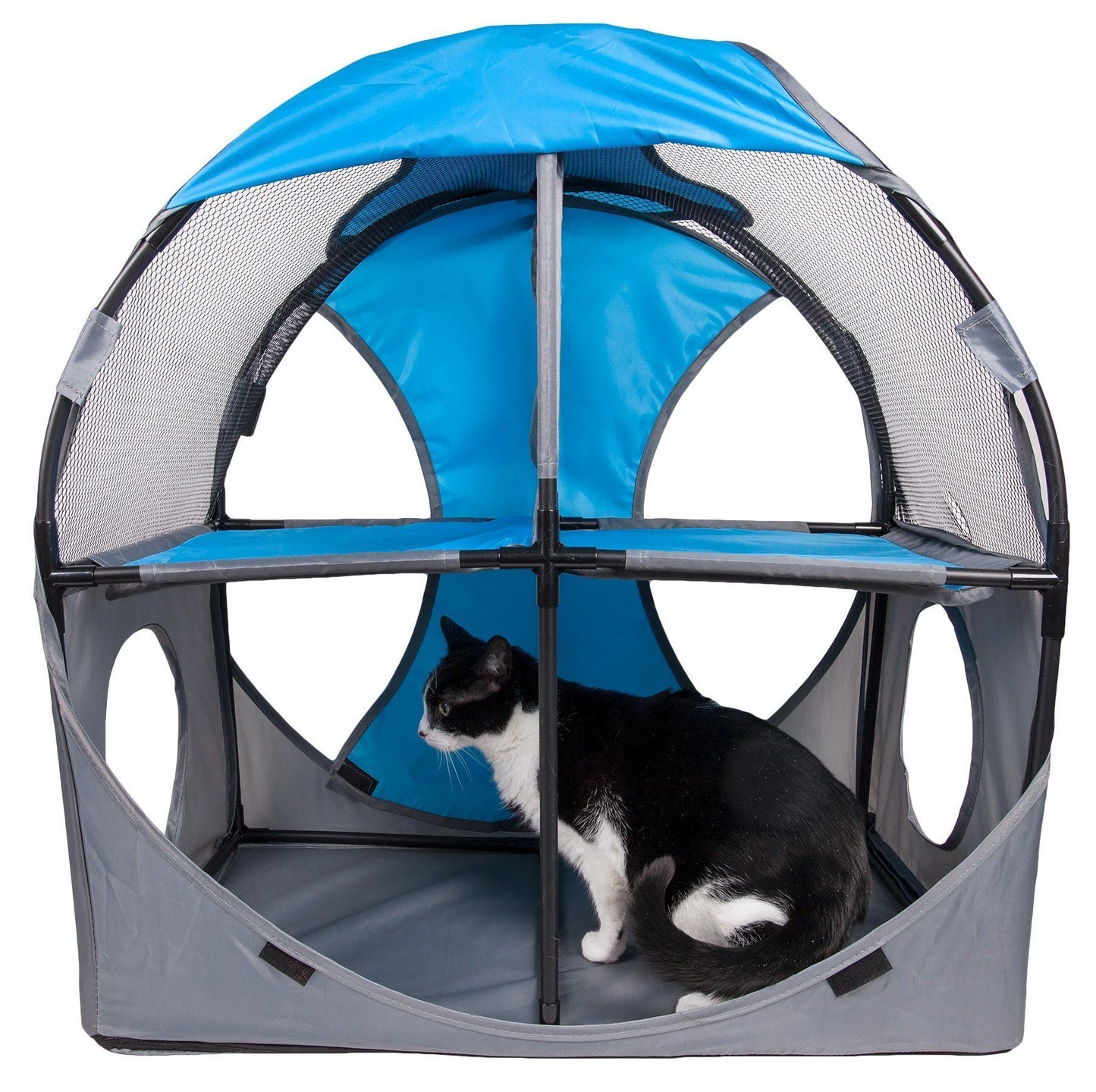 Pet Life'Kitty-Play' Collapsible Travel Interactive Kitty Cat Tree Maze House Lounger Tunnel Lounge