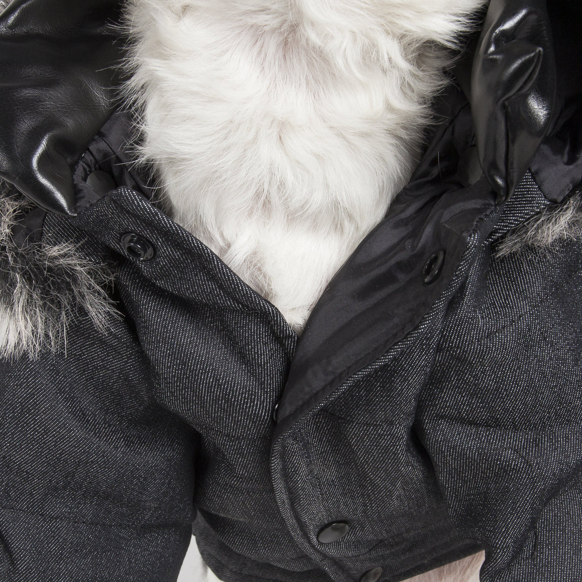 Pet Life ® 'Ruff-Choppered' Denim Fashioned Wool Dog Coat Jacket