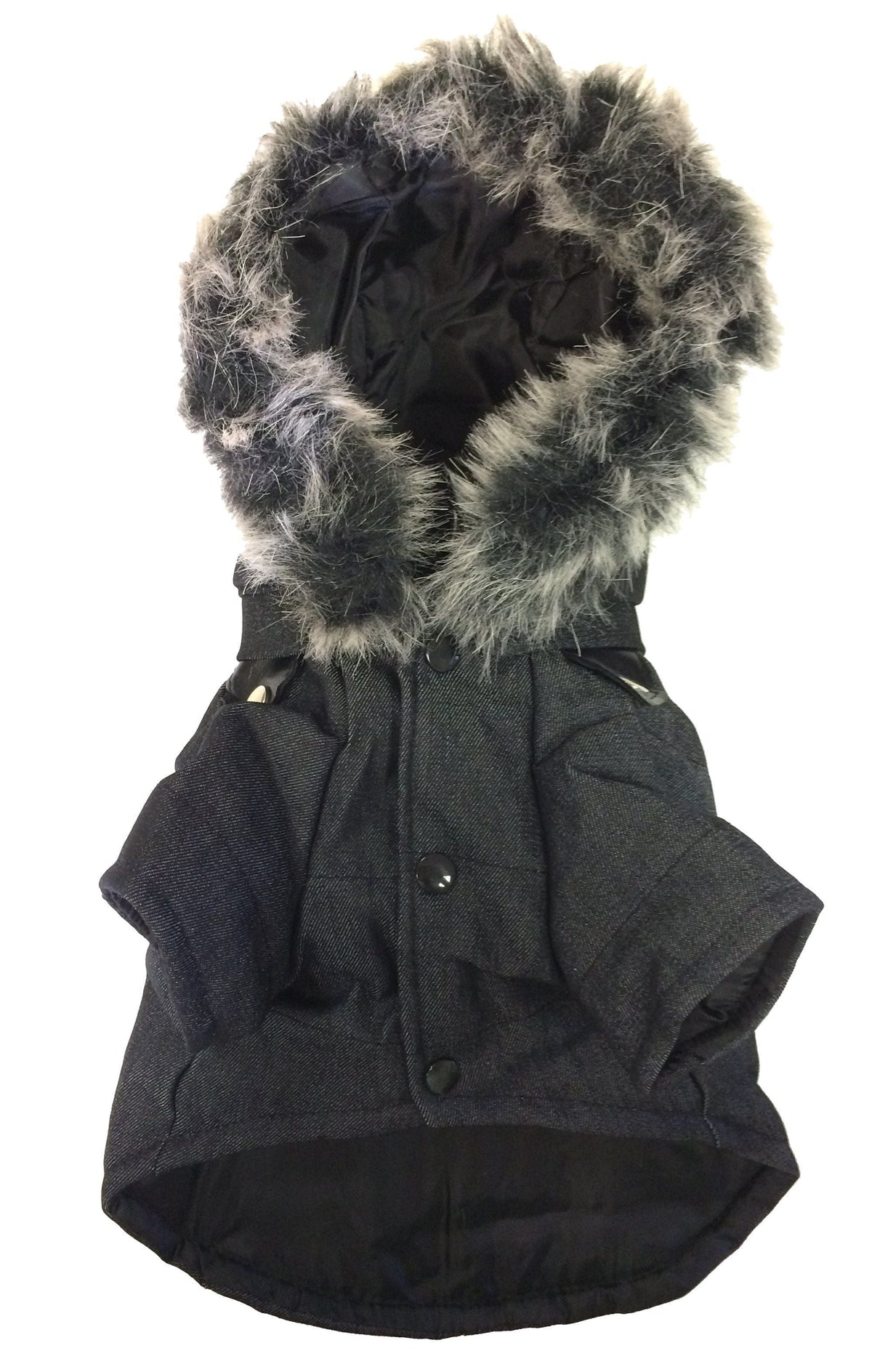 Pet Life ® 'Ruff-Choppered' Denim Fashioned Wool Dog Coat Jacket