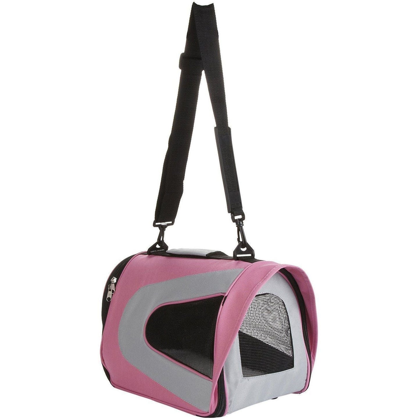 Pet Life Sporty Mesh Airline Approved Zippered Folding Collapsible Travel Pet Dog Carrier