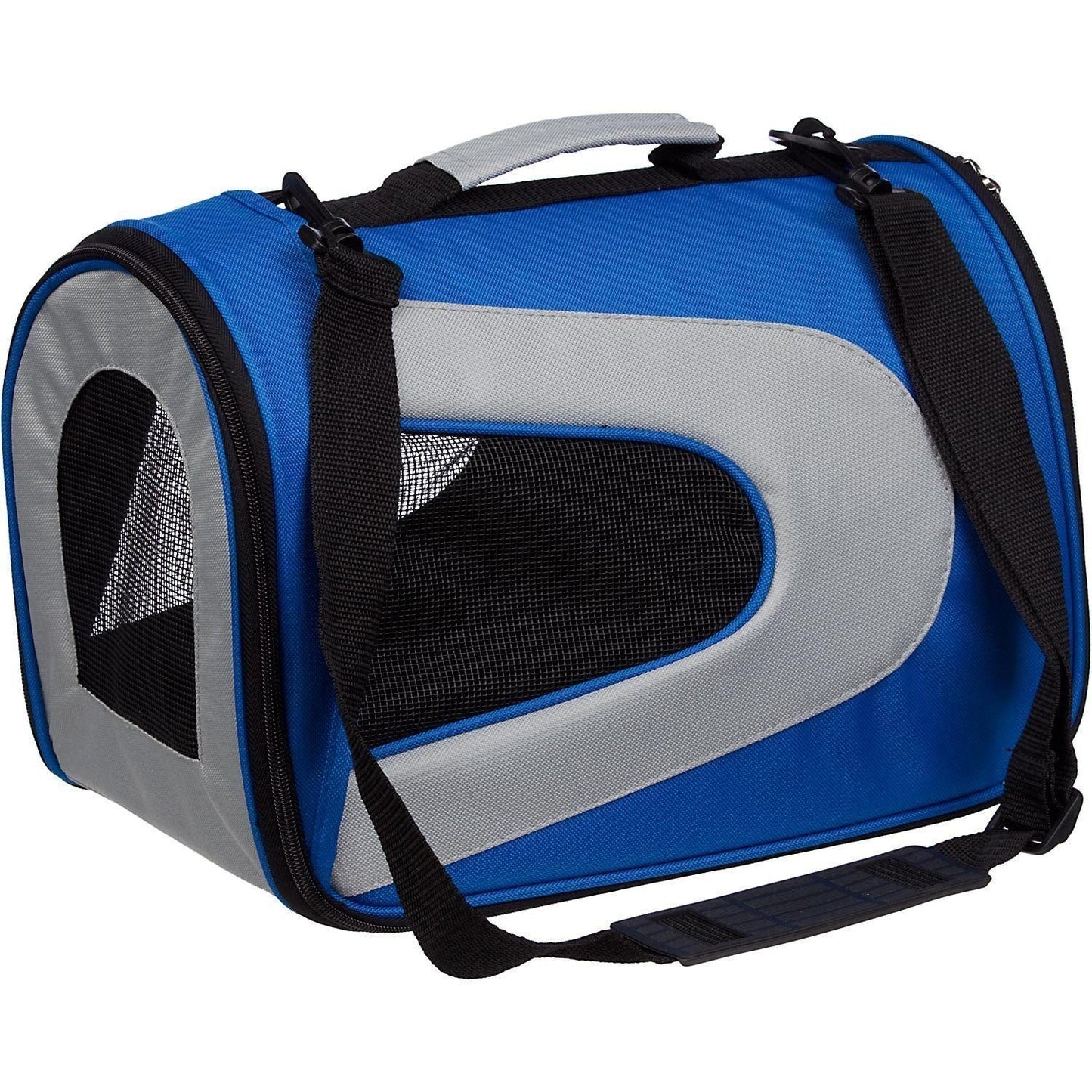 Pet Life Sporty Mesh Airline Approved Zippered Folding Collapsible Travel Pet Dog Carrier