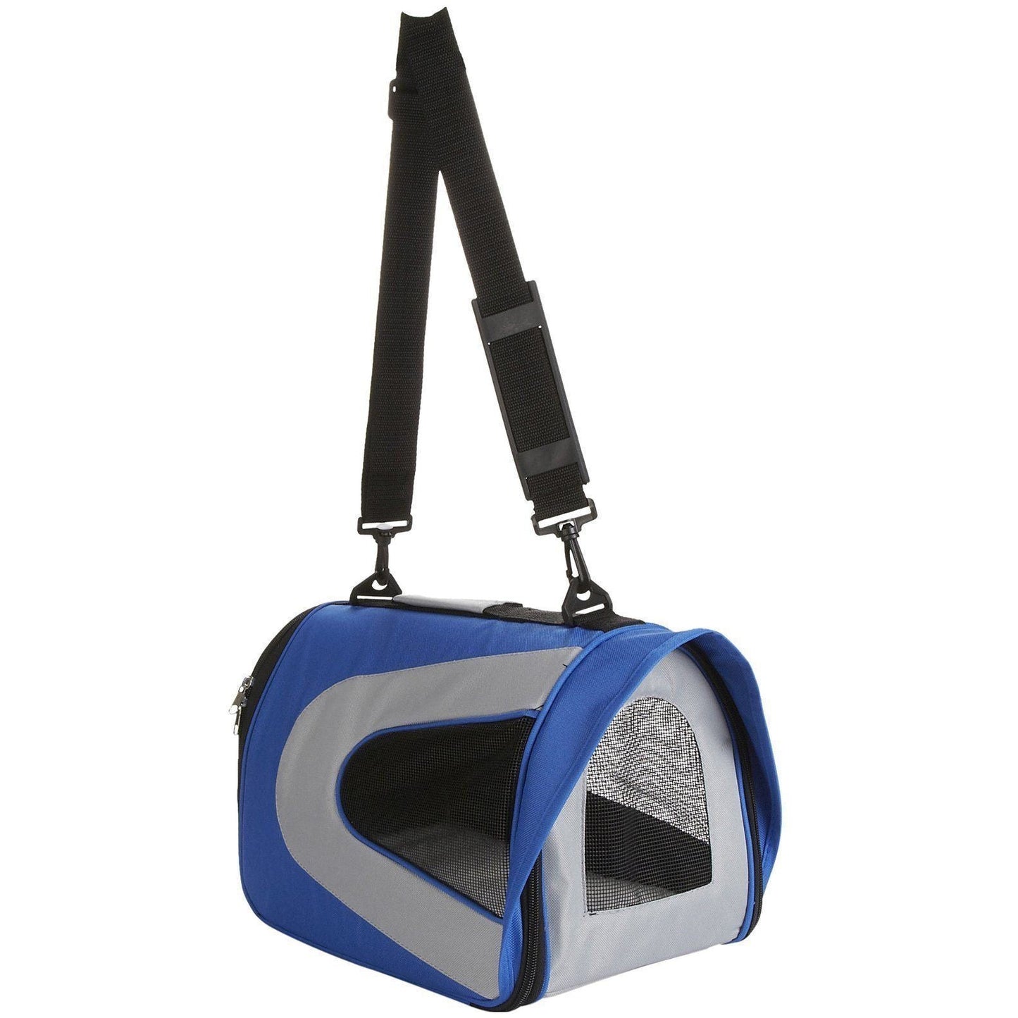 Pet Life Sporty Mesh Airline Approved Zippered Folding Collapsible Travel Pet Dog Carrier
